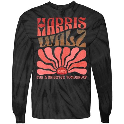 Kamala Harris Tim Walz 2024 Boho Aesthetic Harris Waltz 2024 Tie-Dye Long Sleeve Shirt