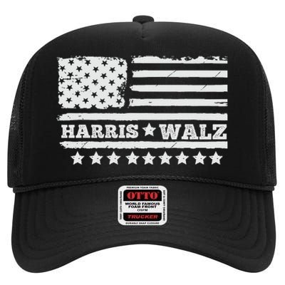 Kamala Harris Tim Walz Waltz High Crown Mesh Back Trucker Hat