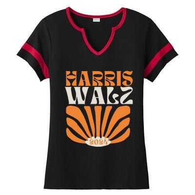 Kamala Harris Tim Walz 2024 Election 2024 Harris Waltz Ladies Halftime Notch Neck Tee