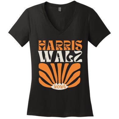 Kamala Harris Tim Walz 2024 Election 2024 Harris Waltz Women's V-Neck T-Shirt