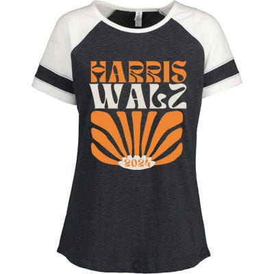 Kamala Harris Tim Walz 2024 Election 2024 Harris Waltz Enza Ladies Jersey Colorblock Tee