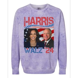 Kamala Harris Tim Walz Waltz Colorblast Crewneck Sweatshirt