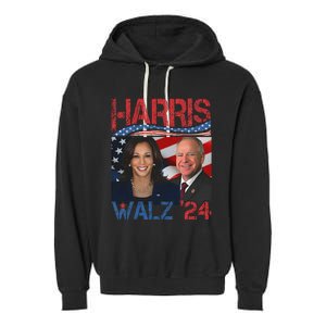 Kamala Harris Tim Walz Waltz Garment-Dyed Fleece Hoodie