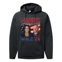 Kamala Harris Tim Walz Waltz Performance Fleece Hoodie