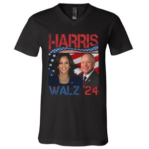 Kamala Harris Tim Walz Waltz V-Neck T-Shirt