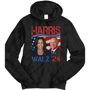 Kamala Harris Tim Walz Waltz Tie Dye Hoodie