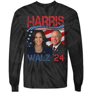 Kamala Harris Tim Walz Waltz Tie-Dye Long Sleeve Shirt