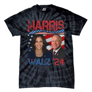 Kamala Harris Tim Walz Waltz Tie-Dye T-Shirt