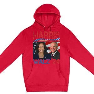 Kamala Harris Tim Walz Waltz Premium Pullover Hoodie