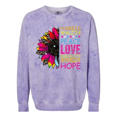 Kamala Harris Tim Walz 2024 Peace Lgbt Colorblast Crewneck Sweatshirt