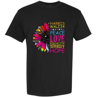 Kamala Harris Tim Walz 2024 Peace Lgbt Garment-Dyed Heavyweight T-Shirt