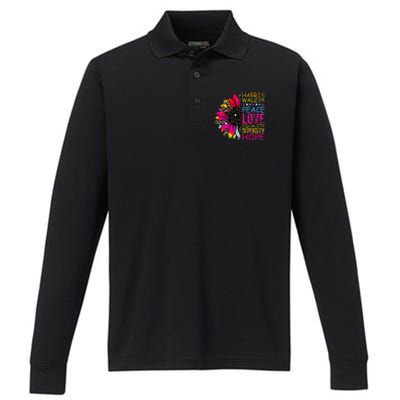 Kamala Harris Tim Walz 2024 Peace Lgbt Performance Long Sleeve Polo