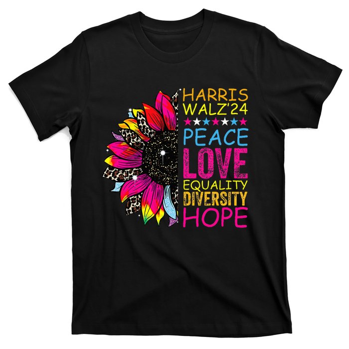 Kamala Harris Tim Walz 2024 Peace Lgbt T-Shirt