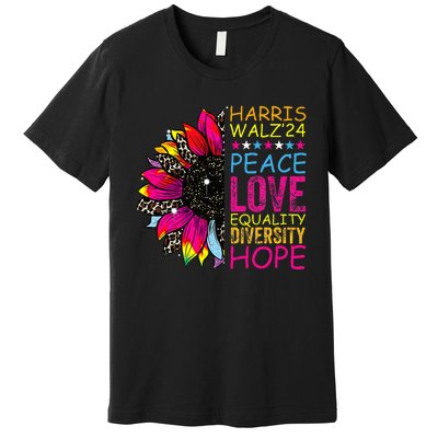 Kamala Harris Tim Walz 2024 Peace Lgbt Premium T-Shirt