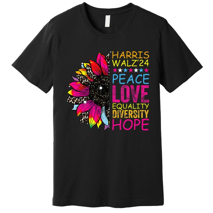 Kamala Harris Tim Walz 2024 Peace Lgbt Premium T-Shirt