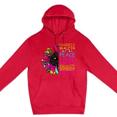 Kamala Harris Tim Walz 2024 Peace Lgbt Premium Pullover Hoodie