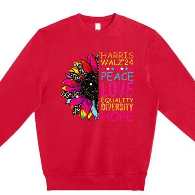 Kamala Harris Tim Walz 2024 Peace Lgbt Premium Crewneck Sweatshirt