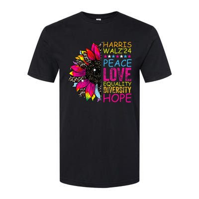 Kamala Harris Tim Walz 2024 Peace Lgbt Softstyle CVC T-Shirt