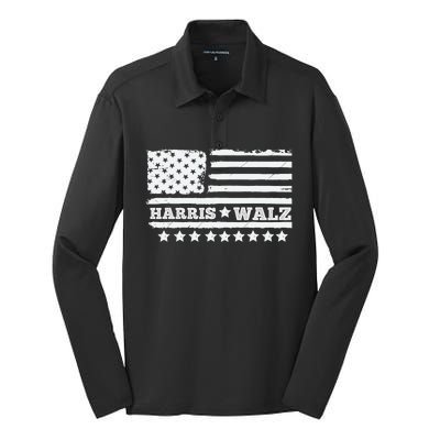 Kamala Harris Tim Walz Waltz 2024 Silk Touch Performance Long Sleeve Polo