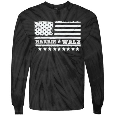 Kamala Harris Tim Walz Waltz 2024 Tie-Dye Long Sleeve Shirt