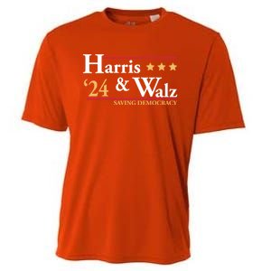 Kamala Harris Tim Walz Saving Democracy Election Campaign Gift Cooling Performance Crew T-Shirt