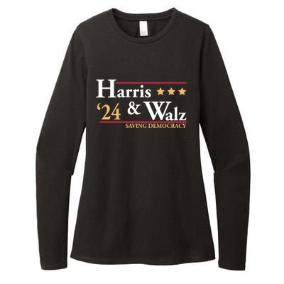 Kamala Harris Tim Walz Saving Democracy Election Campaign Gift Womens CVC Long Sleeve Shirt