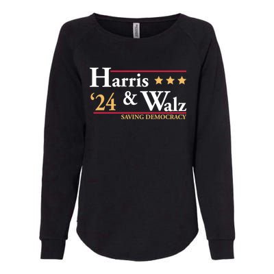 Kamala Harris Tim Walz Saving Democracy Election Campaign Gift Womens California Wash Sweatshirt