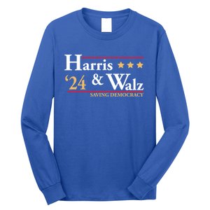 Kamala Harris Tim Walz Saving Democracy Election Campaign Gift Long Sleeve Shirt