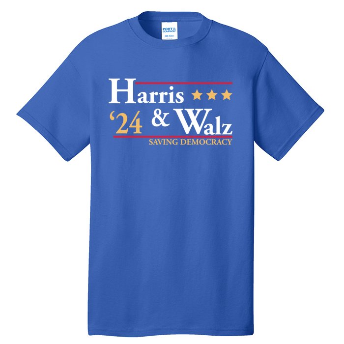 Kamala Harris Tim Walz Saving Democracy Election Campaign Gift Tall T-Shirt