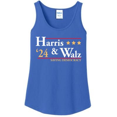 Kamala Harris Tim Walz Saving Democracy Election Campaign Gift Ladies Essential Tank