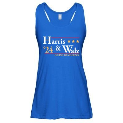 Kamala Harris Tim Walz Saving Democracy Election Campaign Gift Ladies Essential Flowy Tank