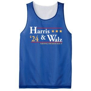 Kamala Harris Tim Walz Saving Democracy Election Campaign Gift Mesh Reversible Basketball Jersey Tank