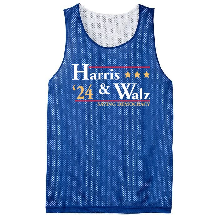 Kamala Harris Tim Walz Saving Democracy Election Campaign Gift Mesh Reversible Basketball Jersey Tank