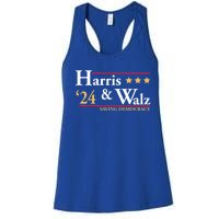 Kamala Harris Tim Walz Saving Democracy Election Campaign Gift Women's Racerback Tank