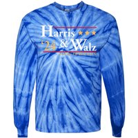 Kamala Harris Tim Walz Saving Democracy Election Campaign Gift Tie-Dye Long Sleeve Shirt