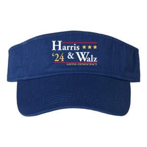 Kamala Harris Tim Walz Saving Democracy Election Campaign Gift Valucap Bio-Washed Visor