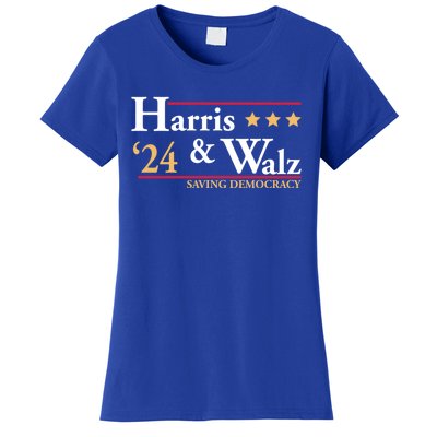 Kamala Harris Tim Walz Saving Democracy Election Campaign Gift Women's T-Shirt