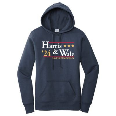 Kamala Harris Tim Walz Saving Democracy Election Campaign Gift Women's Pullover Hoodie