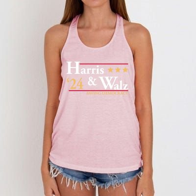 Kamala Harris Tim Walz Saving Democracy Election Campaign Gift Women's Knotted Racerback Tank