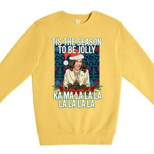 Kamala Harris Ugly Christmas Sweater Funny Tis The Season Great Gift Premium Crewneck Sweatshirt