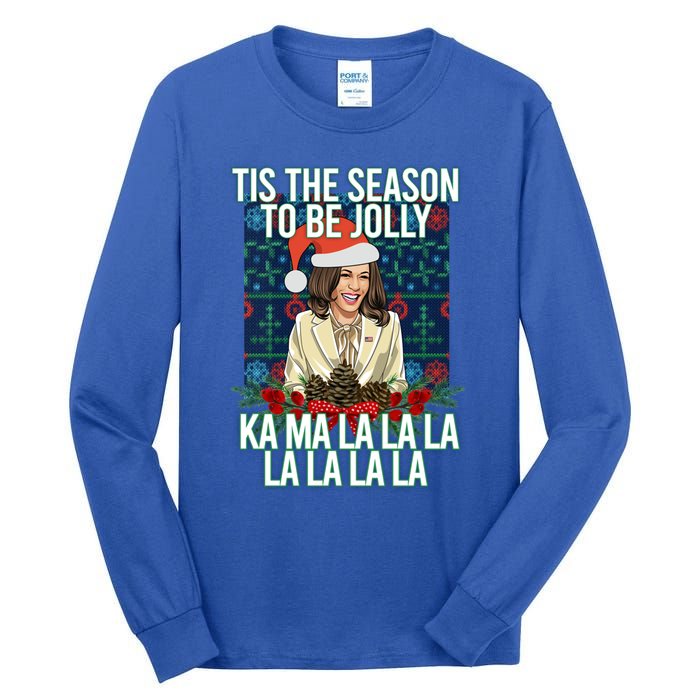 Kamala Harris Ugly Christmas Sweater Funny Tis The Season Great Gift Tall Long Sleeve T-Shirt