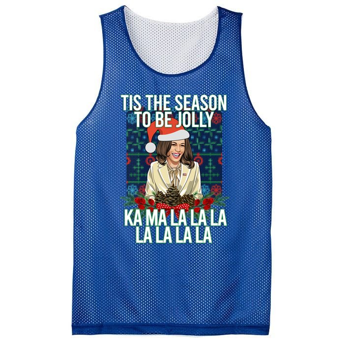 Kamala Harris Ugly Christmas Sweater Funny Tis The Season Great Gift Mesh Reversible Basketball Jersey Tank