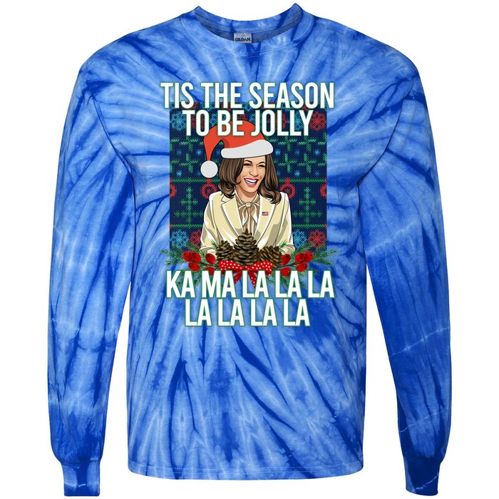 Kamala Harris Ugly Christmas Sweater Funny Tis The Season Great Gift Tie-Dye Long Sleeve Shirt