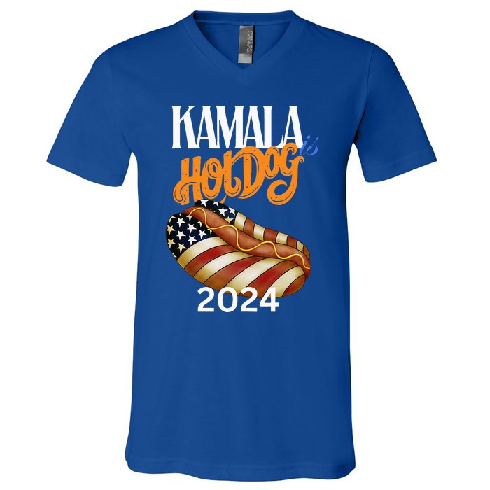 Kamala Harris Usa Election 2024 President Kamala Is Hot Dog V-Neck T-Shirt