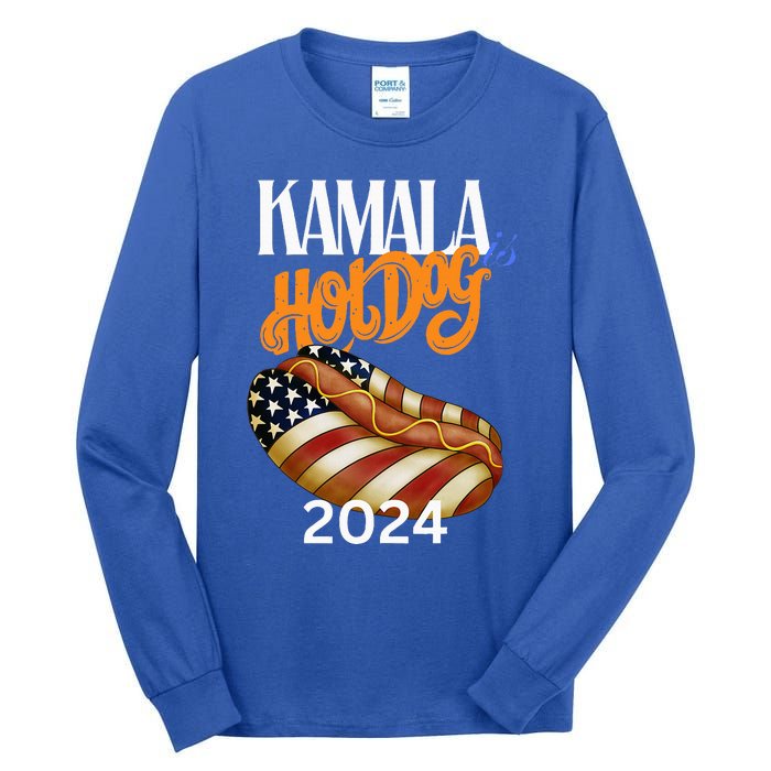 Kamala Harris Usa Election 2024 President Kamala Is Hot Dog Tall Long Sleeve T-Shirt