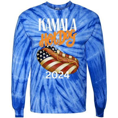 Kamala Harris Usa Election 2024 President Kamala Is Hot Dog Tie-Dye Long Sleeve Shirt