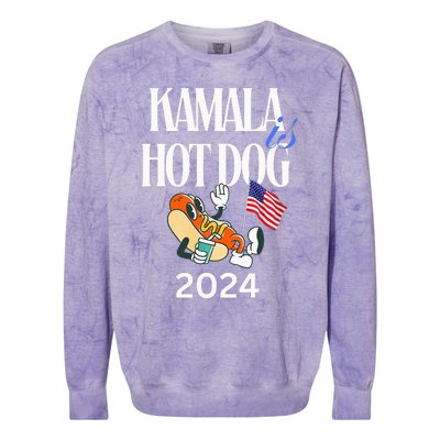 Kamala Harris Usa Election 2024 President Kamala Is Hot Dog Colorblast Crewneck Sweatshirt