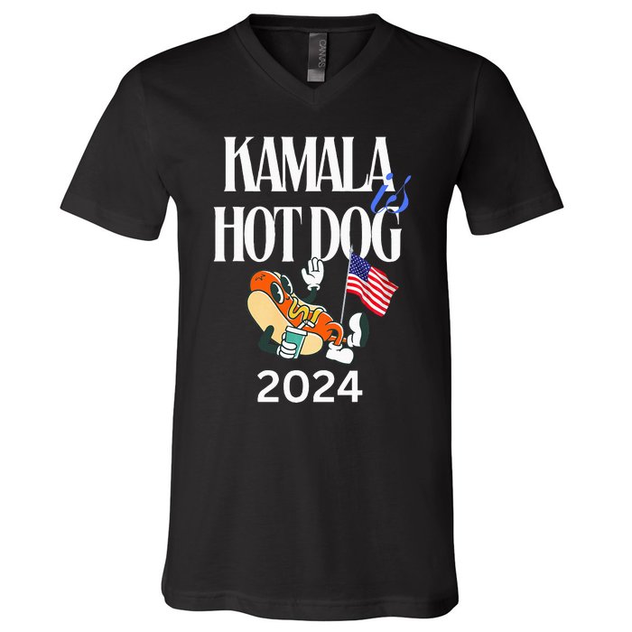 Kamala Harris Usa Election 2024 President Kamala Is Hot Dog V-Neck T-Shirt