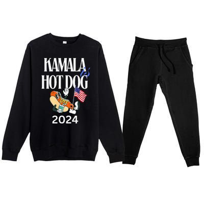 Kamala Harris Usa Election 2024 President Kamala Is Hot Dog Premium Crewneck Sweatsuit Set