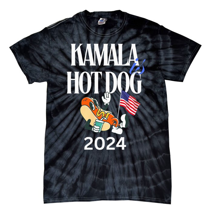 Kamala Harris Usa Election 2024 President Kamala Is Hot Dog Tie-Dye T-Shirt